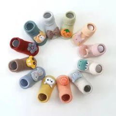 Custom Cartoon Non Slip Doll Dispensing Baby Infant Socks Bobble Thermal Socks - Image 1