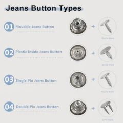 Classic Denim Buttons Shank Button Metal Button Element OL Stock Stock Style Simple Origin China Trademark zonesun HS Code 9606220000 - Image 4