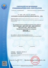 CERTIFICATE OF ENTERPRISE STANDARDIZATION LEVEL CERTIFICATION certificate from Foshan EMT Jufu Hotel Furniture Co., Ltd