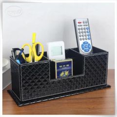 PU Leather Multi-Function Pen Holder for Office Color Black Style Office Trademark WELL Technic Heating Type Pencil Box Material - Image 1