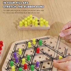 Kids’ Wooden Chain Chess – Interactive Triangle Puzzle for Learning - Image 5