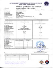 ISO9606 certification for welders certificate from Beijing Rubble Technology Co., Ltd.