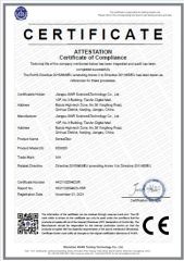 CE certificate from Jiangsu Suweier Science Technology Co., Ltd.