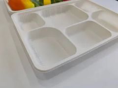 Compostable Disposable 6 Compartments Cornstarch Tableware Tray Food Use - Image 6