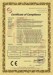 Certificate of Compliance certificate from Dongguan Jieyang Machinery Co., Ltd.