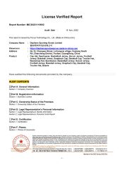 License Verified Report certificate from Dephens Sporting Goods Limited