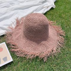 Handcrafted Large Brim Foldable Beach Sun Protection Straw Hat - Image 6