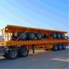 3 Axle 40FT Container Semi Trailer Chassis Car Trailers Flat Bed Container Flatbed Semi Trailer - Image 2