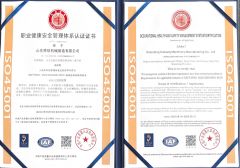 OCCUPATIONAL HEALTH AND SAFETY MANGEMENT STSTEM CERTIFICATION certificate from Alva (Linyi) Electromechanical Technology Co., Ltd