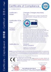 CE certificate from Chengdu Cheegers Machinery Company Limited