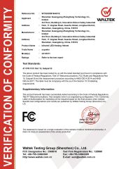FCC certificate from Shenzhen Guangyang Zhongkang Technology Co., Ltd.