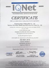 IQNET Quality certificate of Kaiyu (Zhejiang) Drilling Tools Co., Ltd – certificate photo, supplier certificates section