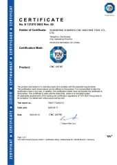 TUV Certificate certificate from Shandong Shanshu Cnc Machine Tool Co., Ltd.