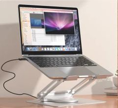 Laptop Stand 360 Rotatable Monitor Notebook Base Holder Portable Mount Office School Home Laptop Computer Foldable Stand with USB  - Image 1