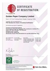 FSC certificate from Nanchang Golden Paper Co., Limited