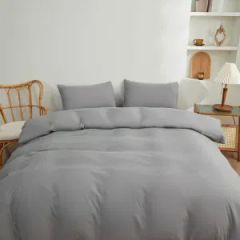 OEM Simple Fashion Pure Multi-Color Ruffles Washed Cotton Bed Sheets - Image 1