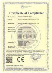 CE certificate from Zhucheng Kaiyu Machinery Co., Ltd.