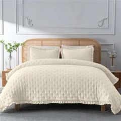 Comforters Classic Elegant Quilted Diamond Textured Reversible Bedspread - Image 2