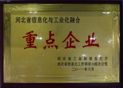 Provincial-level key enterprise integrating informatization with industrialization certificate from ZDProTech Technology Co., Ltd.