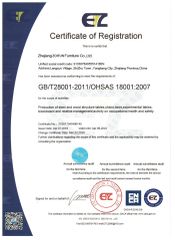 ISO CERFICATE certificate from Jinhua Zhongyi Furniture Co., Ltd