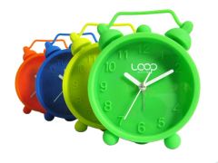 Kids Rabbit Shape Colorful Logo Printed Silicone Table Alarm Clocks - Image 3