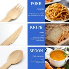 Natural Birch Wood Disposable Knife for Restaurants Catering and Food Trucks - Image 4