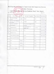 150mm Thickness Sandwich Panel Test Report certificate of Xiamen Zhongjingtai Building Materials Co., Ltd. – certificate photo, supplier certificates section