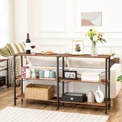 Hoobro Foyer Console Table Sofa Table 3-Tier Storage Open Shelves for Entryway - Image 4