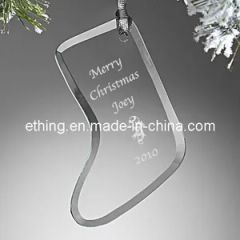 Personalized Glass Christmas Stocking for Christmas Gift Origin China Material Glass Suitable for All HS Code 70189000 Trademark - Pujiang E-Thing Craft Co., Ltd.