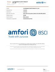 BSCI certificate from Cixi Bosheng Plastic Product CO., LTD.