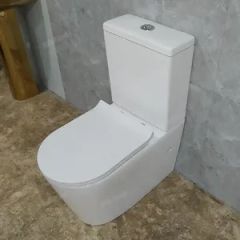 Australian Style Back to Wall Wc S-Trap P-Trap Available Ceramic Rimless Two Piece Toilet - Image 6