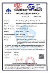 Ex Certificate for LNG dispenser certificate from Wenzhou Huiyang Energy Technology Co., Ltd