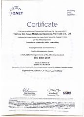 2023 year ISO9001:2015 certificate of Kaiyu (Zhejiang) Drilling Tools Co., Ltd – certificate photo, supplier certificates section