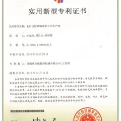 Vertical mold car line Patent certificate from Yurui (Shandong) Machinery Co., Ltd.