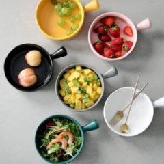 Assorted Color Kitchen Matte Porcelain Serving Bowls Dessert Ice Cream Soup Rice Fruits Small Portions Bowl - Image 6
