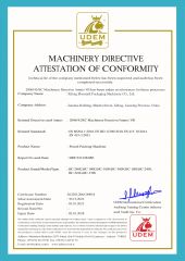 CE certificate from Xifeng Moontalk Packaging Machinery Co., Ltd