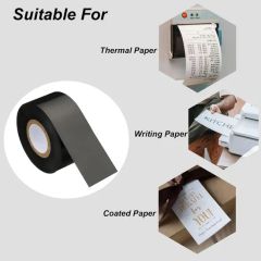 Customizable 110mm*74m Black Resin Printer Ribbons Carbon TTR Scratch Proof Ribbon for Barcode Stickers - Image 3