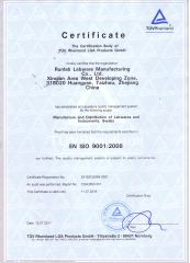 ISO 9001 Certification certificate from Zhejiang Runlab Technology Co., Ltd.