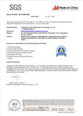 SGS certificates certificate of Guangzhou Perfect Machinery Technology Co., Ltd. – certificate photo, supplier certificates section