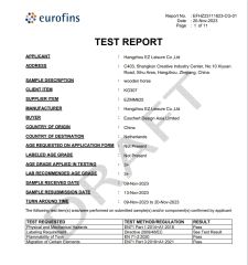 en71-1.2.3 certificate from Hangzhou Ez Leisure Co., Ltd