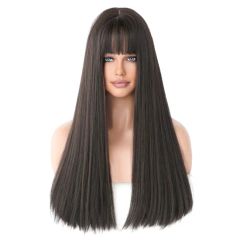 Wig Long Straight Perruques with Bangs Synthetic Wig - Image 5