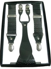 Diamond Pattern Gold Colour Jacquard Fabric Men's Suspend Belt - Image 4