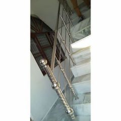 304 Stainless Steel Staircase Railing Height 3 ft Color Silver Mounting Type Floor Material Grade SS304 Usage/Application - Ajay Enterprises
