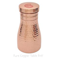 Colour Pure Copper Water Table Pot Pitcher Design Pot Brand Copper Color Colour Capacity 1.1ltr Finishing Mirror Copper purity - Image 4
