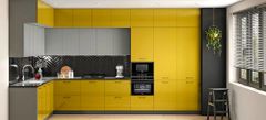 Wooden L Shaped Modular Kitchen Size As per required Accessories Drawer Basket Countertop Material Solid - Image 2
