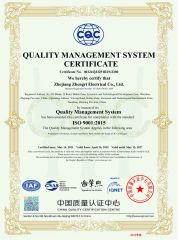 ISO9001 Certificates certificate from Zhejiang Zhengri Electric Co., Ltd.