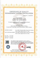 ISO9001 Certificate of quality manageme systemnt certificate from Wujiang Bozi Textile Co., Ltd.