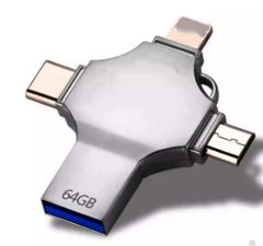 Hot-Sale 4 in 1 Multi-Function OTG USB Flash Drive 2.0 3.0 for Type-C for Lightning Micro USB/Computer with Customized Logo USB Memory - Image 1