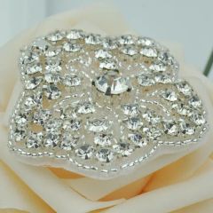 Fashion Iron on Flower Crystal Rhinestone Appliques Wedding Accessories - Image 4