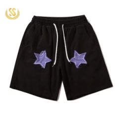 Custom Patch Embroider Logo Biker Shorts Terry Gym Sweat Shorts - Image 1
